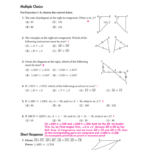 Standardized Test Prep Throughout 4 3 Practice Congruent Triangles Worksheet Answers