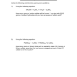 Stoichiometry Practice Worksheet In Stoichiometry Practice Worksheet