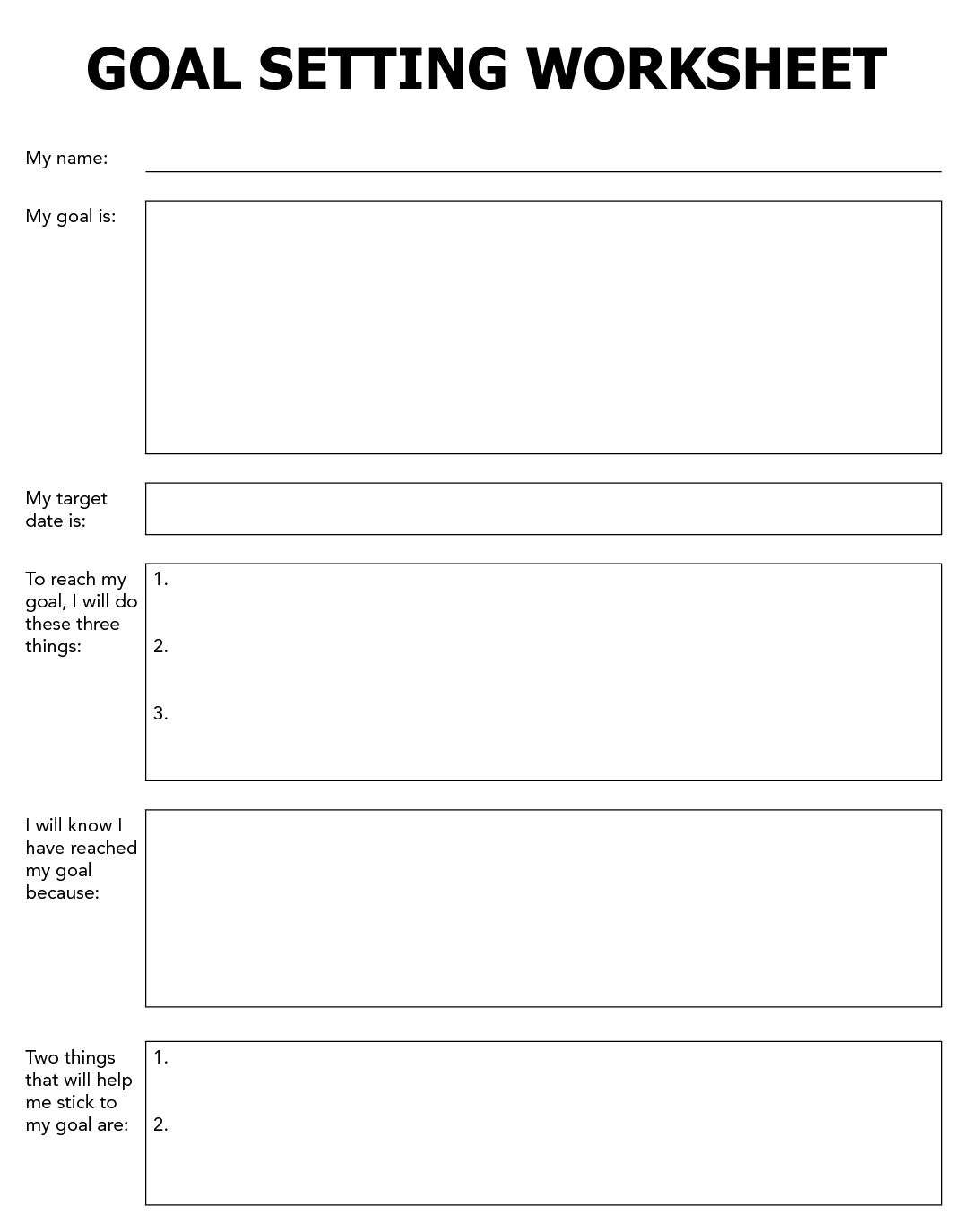 Stress Management In Goal Setting Worksheet For High School Students Pdf