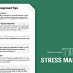Stress Management Tips Worksheet  Therapist Aid For Stress Management Worksheets