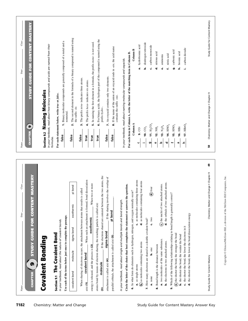 Study Guide For Content Mastery  Teacher Edition With Teaching Transparency Worksheet Answers Chapter 9