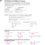Study Guide Intended For Geometry Distance And Midpoint Worksheet Answers