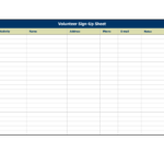 Stunning Event Or Campaign Volunteer Sign Up Sheet And Form Sample ... Intended For Volunteer Spreadsheet Excel