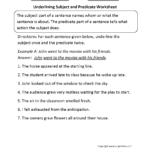 Subject And Predicate Worksheets  Underlining Subject Or Predicate Within Subject Predicate Worksheet