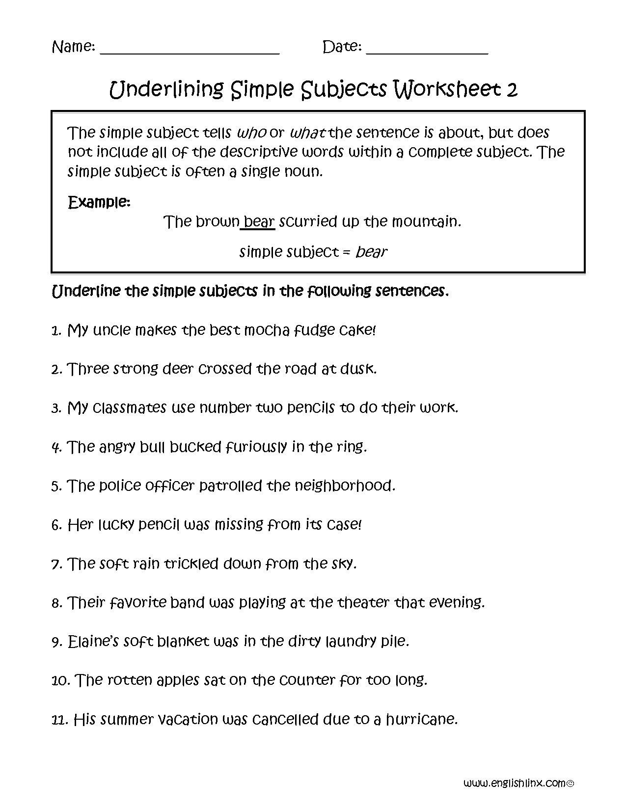 Subject Pronoun Worksheets For Grade 2  Briefencounters Inside Subject Pronoun Worksheets For Grade 2