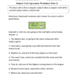 Subject Verb Agreement 1 Intended For Subject And Verb Agreement Worksheet