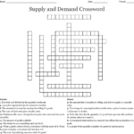 Supply And Demand Crossword  Wordmint As Well As Supply And Demand Worksheet Answer Key
