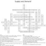 Supply And Demand Crossword  Wordmint For Supply And Demand Worksheet Answer Key