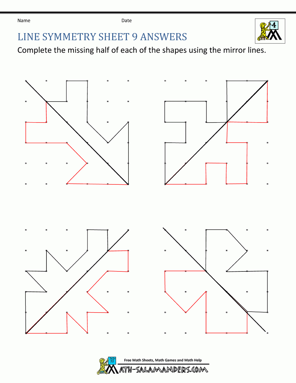 Symmetry Worksheets Regarding Lines Of Symmetry Worksheet