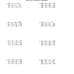 Systems Of Linear Equations  Three Variables A And Systems Of Linear Equations Worksheet