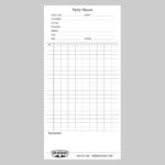 Tally Sheets, One Species... | Peco Sales With Pipe Tally Spreadsheet