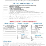 Tax Organizerindividual And Income Tax Organizer Worksheet