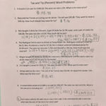 Tax Tip And Discount Word Problems Worksheet Answers  Yooob In Taxation Worksheet Answer Key