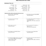 Taxation Worksheet Answers  Briefencounters Within Sales Tax Worksheet