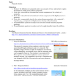 Teacher Toolkit Topic Projectile Motion Or Projectile Motion Simulation Worksheet Answer Key