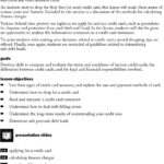Teacher's Guide Lesson Eight Credit Cards 0409  Pdf In Shopping For A Credit Card Worksheet Answers