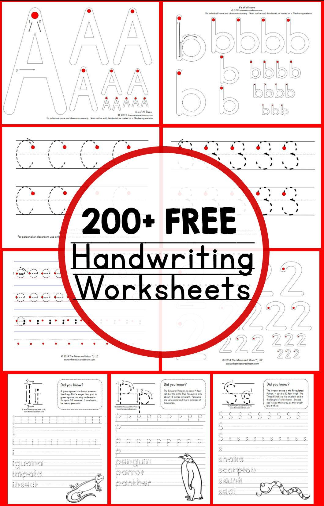 Teaching Handwriting  The Measured Mom Or A To Z Teacher Stuff Tools Printable Handwriting Worksheet Generator