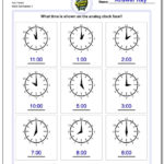 Telling Analog Time For 3Rd Grade Clock Worksheets