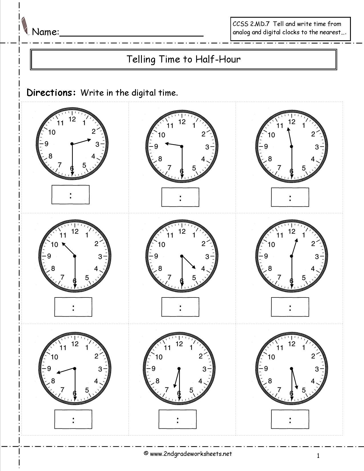 Telling And Writing Time Worksheets Pertaining To Time Worksheets For Grade 2
