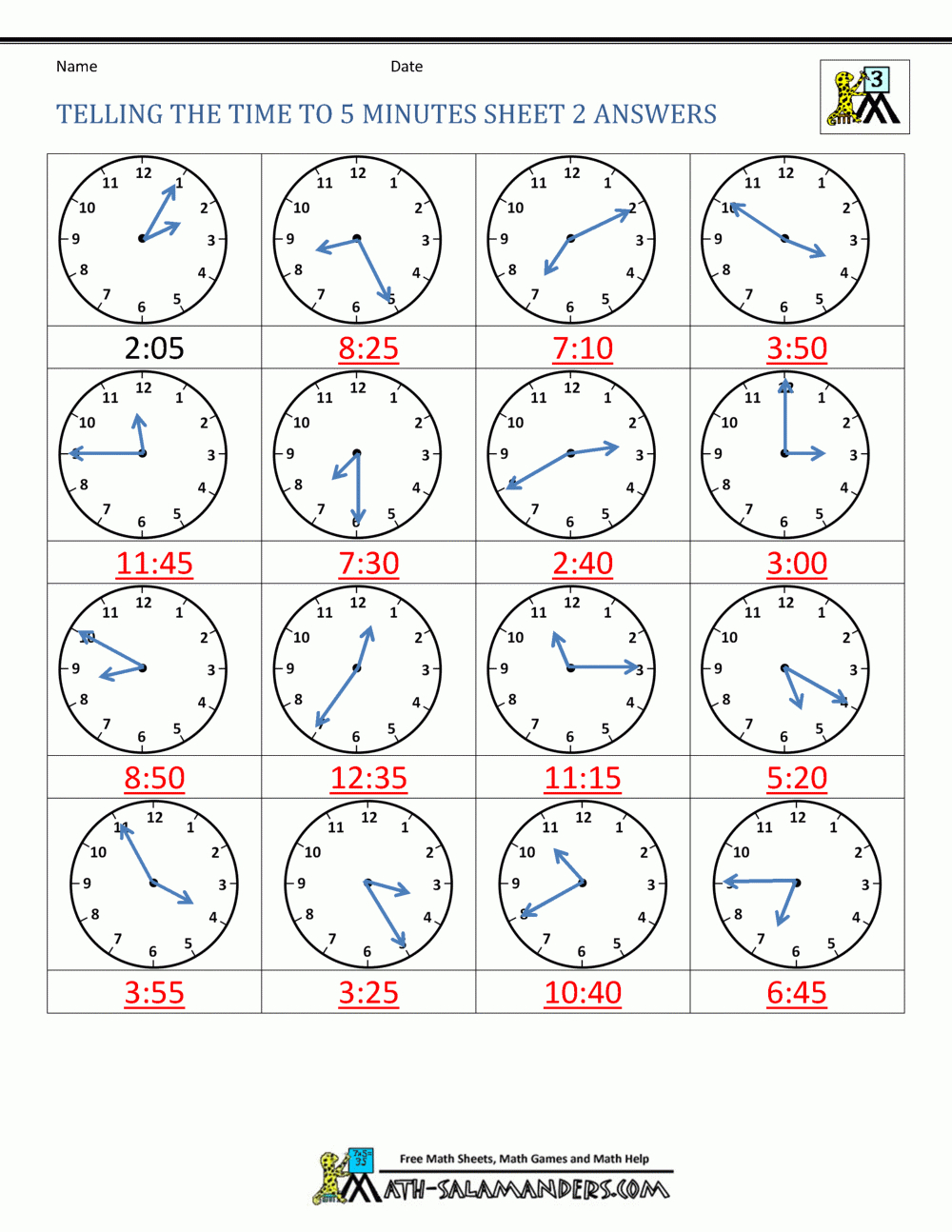 Telling Time Clock Worksheets To 5 Minutes Along With Telling Time Worksheets Pdf