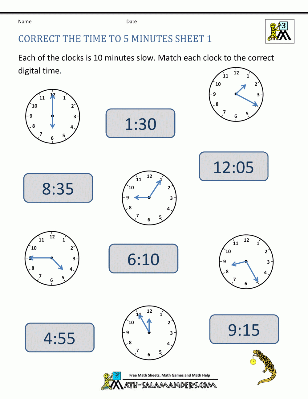 Telling Time Clock Worksheets To 5 Minutes As Well As 3Rd Grade Time Worksheets