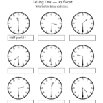 Telling Time Half Past The Hour Worksheets For 1St And 2Nd Graders As Well As Telling Time To The Hour Worksheets