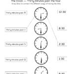 Telling Time Half Past The Hour Worksheets For 1St And 2Nd Graders Together With Telling Time To The Half Hour Worksheets