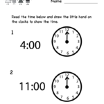 Telling Time Worksheet  Free Kindergarten Math Worksheet For Kids In Telling Time In Spanish Worksheets