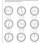 Telling Time Worksheets From The Teacher's Guide As Well As Telling Time To The Hour Worksheets