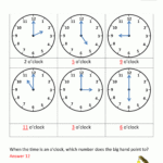Telling Time Worksheets  O'clock And Half Past Inside Telling Time Worksheets Pdf