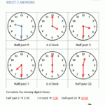 Telling Time Worksheets  O'clock And Half Past Throughout Telling Time Worksheets Pdf