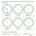 Telling Time Worksheets  O'clock And Half Past With Regard To Digital Clock Worksheets
