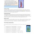 Temperature Scales Throughout Temperature Scales Worksheet Answers
