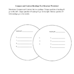 Text Structure Worksheets  Compare And Contrast Readings Text Within Compare And Contrast Worksheets 2Nd Grade
