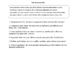 Text Structure Worksheets  Text Structure List Worksheets Throughout Text Structure Worksheets 3Rd Grade
