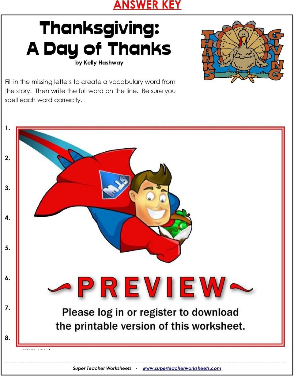 Thanksgiving A Day Of Thankskelly Hashway  Pdf Along With Super Teacher Worksheets Thanksgiving A Day Of Thanks