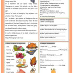 Thanksgiving Day Worksheet  Free Esl Printable Worksheets Made Within Thanksgiving Day Worksheets