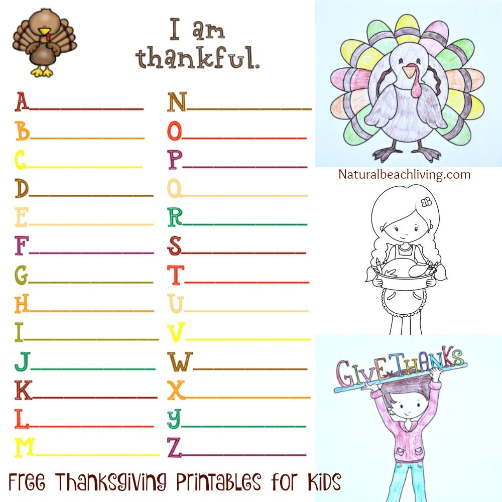 Thanksgiving Printables For Kids  Natural Beach Living For Thanksgiving Worksheets For Kindergarten Free