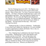 Thanksgiving Text And Quiz Running Dictation Worksheet  Free Esl Throughout November Reading Comprehension Worksheets