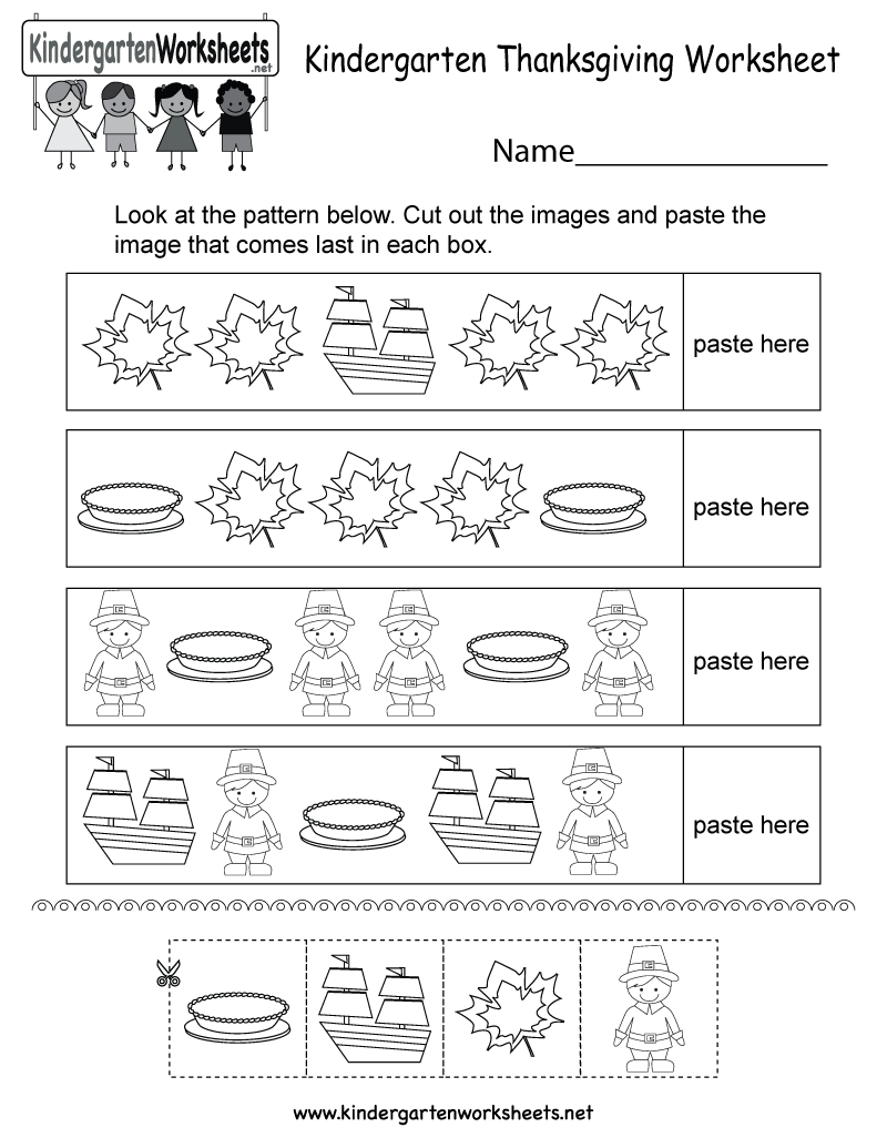 Thanksgiving Worksheet  Free Kindergarten Holiday Worksheet For Kids With Thanksgiving Worksheets For Kindergarten Free