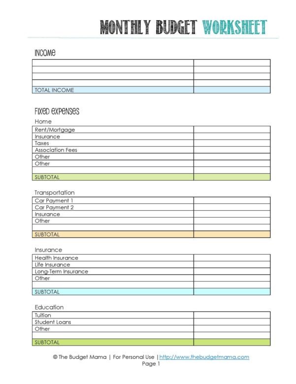 Budgeting For Dummies Worksheet — excelguider.com