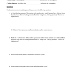 The Carbon Cycle And The Greenhouse Effect Worksheet Inside Climate And Climate Change Worksheet Answers
