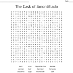 The Cask Of Amontillado" Crossword  Wordmint With Regard To The Cask Of Amontillado Worksheet Answers