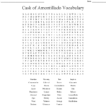 The Cask Of Amontillado Vocab Crossword Puzzle  Wordmint Pertaining To The Cask Of Amontillado Vocabulary Worksheet Answers