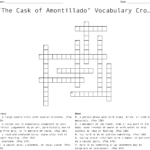 The Cask Of Amontillado" Vocabulary Crossword Puzzle Assignment Throughout The Cask Of Amontillado Vocabulary Worksheet Answers
