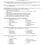 The Great Depression And New Deal With Causes Of The Great Depression Worksheet Answers