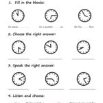 The Hours Telling The Time Worksheet For Esl English Worksheets