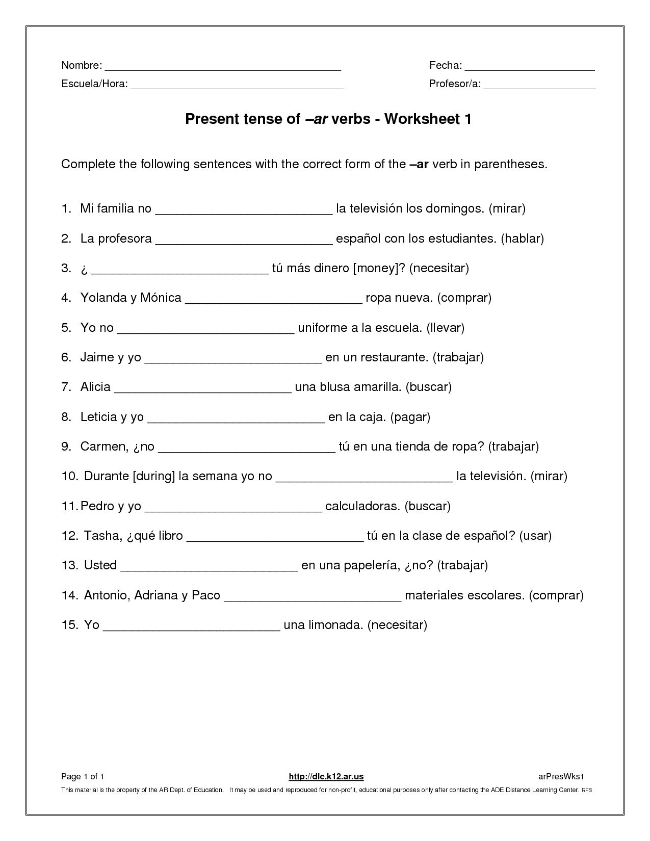 The Imperfect Tense In Spanish Worksheet Answer Key  Briefencounters In The Imperfect Tense In Spanish Worksheet