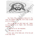The Lord´s Prayer  Esl Worksheetmarcosporto And Our Father Prayer Worksheet