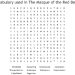 The Masque Of Red Death Word Search  Wordmint Intended For Masque Of The Red Death Worksheet Answers